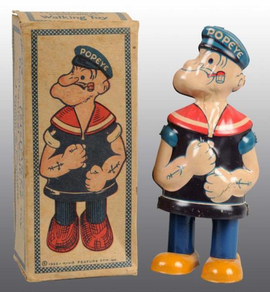 Appraisal: Tin Litho Chein Popeye Waddler Toy in Orig Box Description