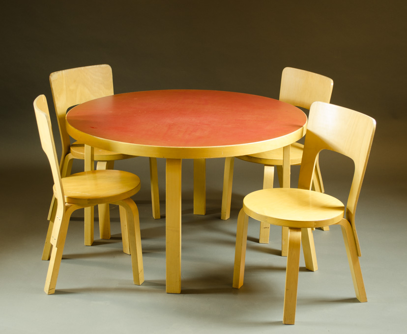 Appraisal: CHILDREN'S MID-CENTURY MODERN TABLE STYLE AND CHAIR SET a Alvar