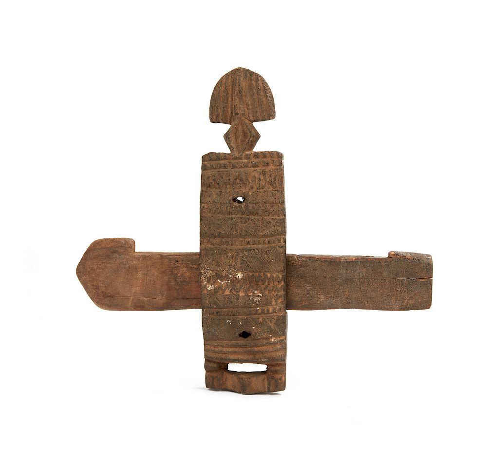 Appraisal: Bambara Mali Wood Door Lock Bambara Mali wood door lock