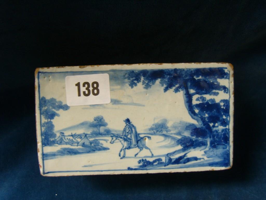 Appraisal: An th century Delft ware flower brick of rectangular form