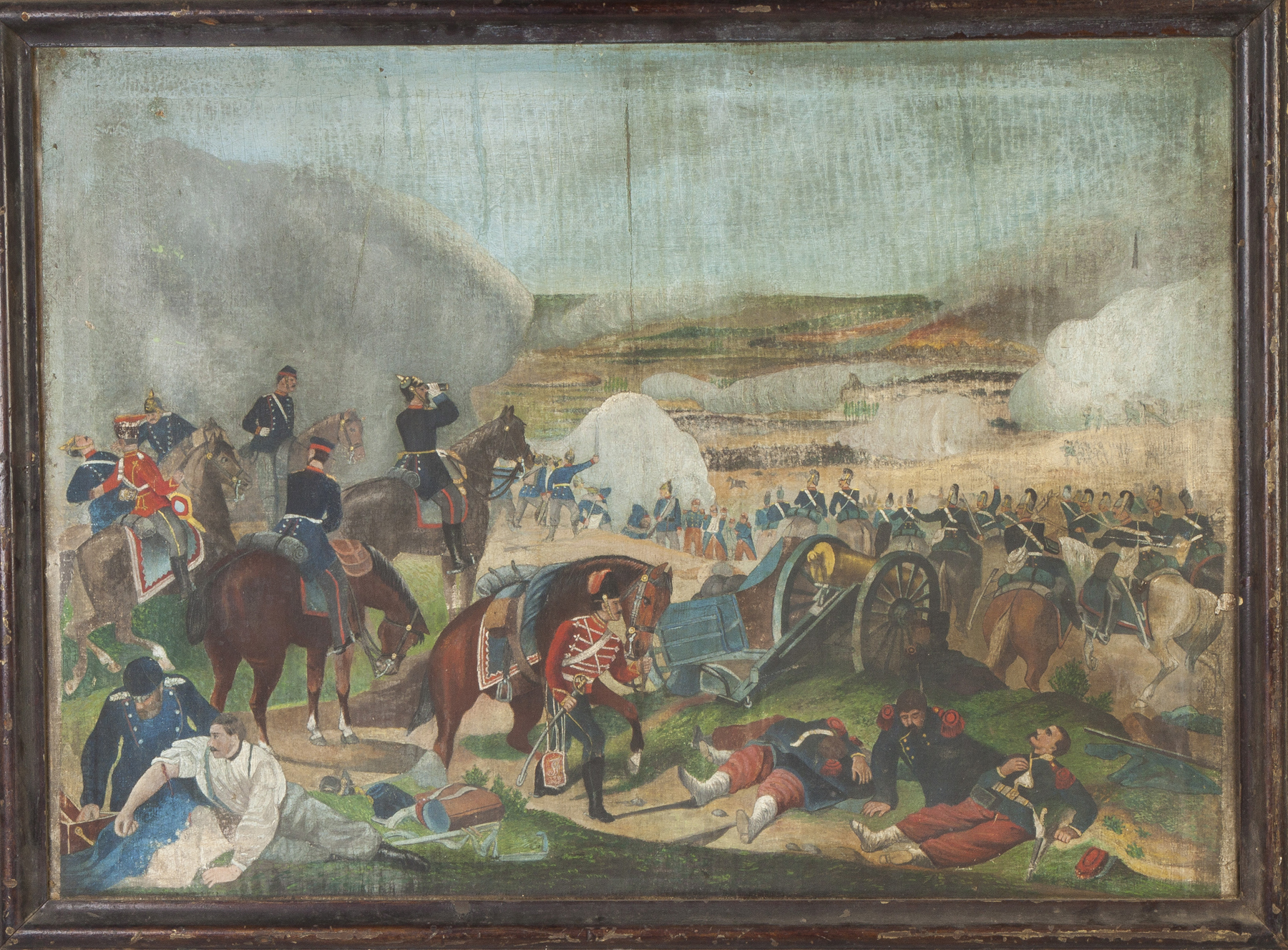 Appraisal: Painting of Military Battle th cent Oil on canvas