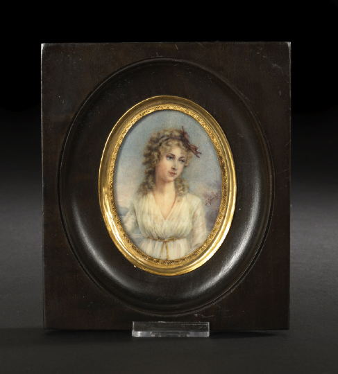 Appraisal: L Gerard Possibly Lucien Gerard French - oval portrait miniature