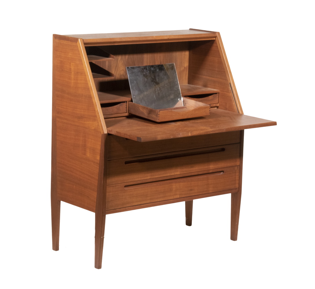 Appraisal: DANISH MODERN WRITING DESK BY NILS JONSSON Vintage Teak Slant