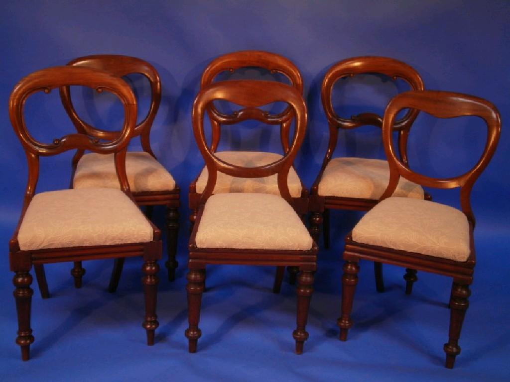 Appraisal: A matched set of six three plus three Victorian mahogany