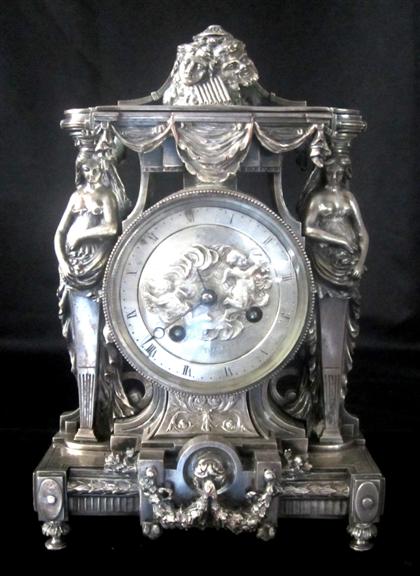 Appraisal: silver p late mantle clocktiffany co th century