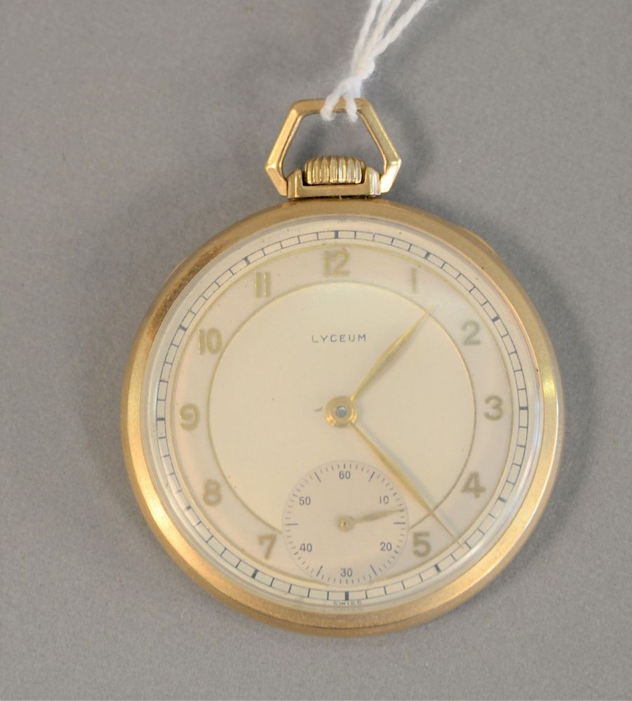 Appraisal: K Lyceum gold face pocket watch mm K Lyceum gold