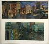 Appraisal: GOUACHE ACRYLIC SET DESIGNS - Views of New York City