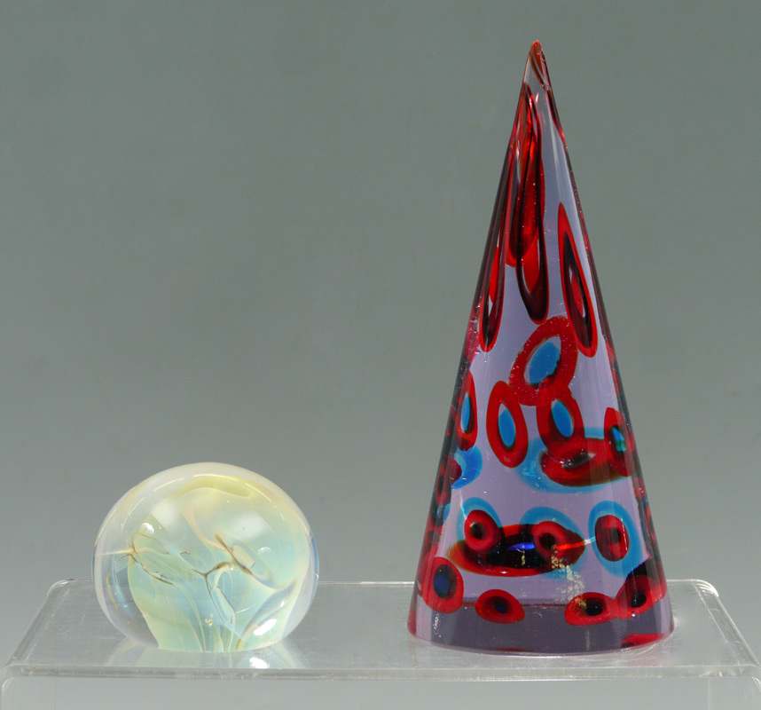 Appraisal: PIECE ART GLASS PAPERWEIGHTS pieces total to include Cone shaped