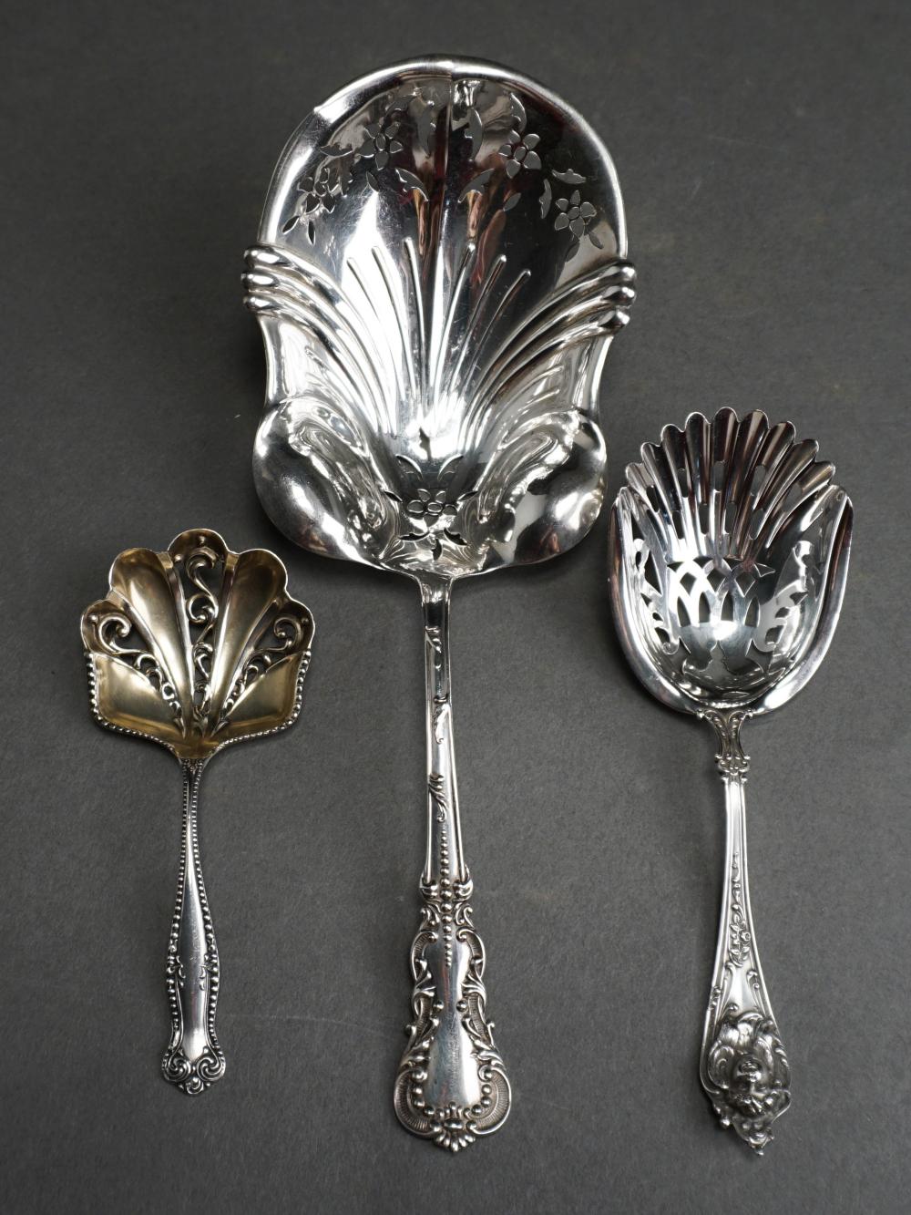 Appraisal: Three Pierced Sterling Silver Servers ozt