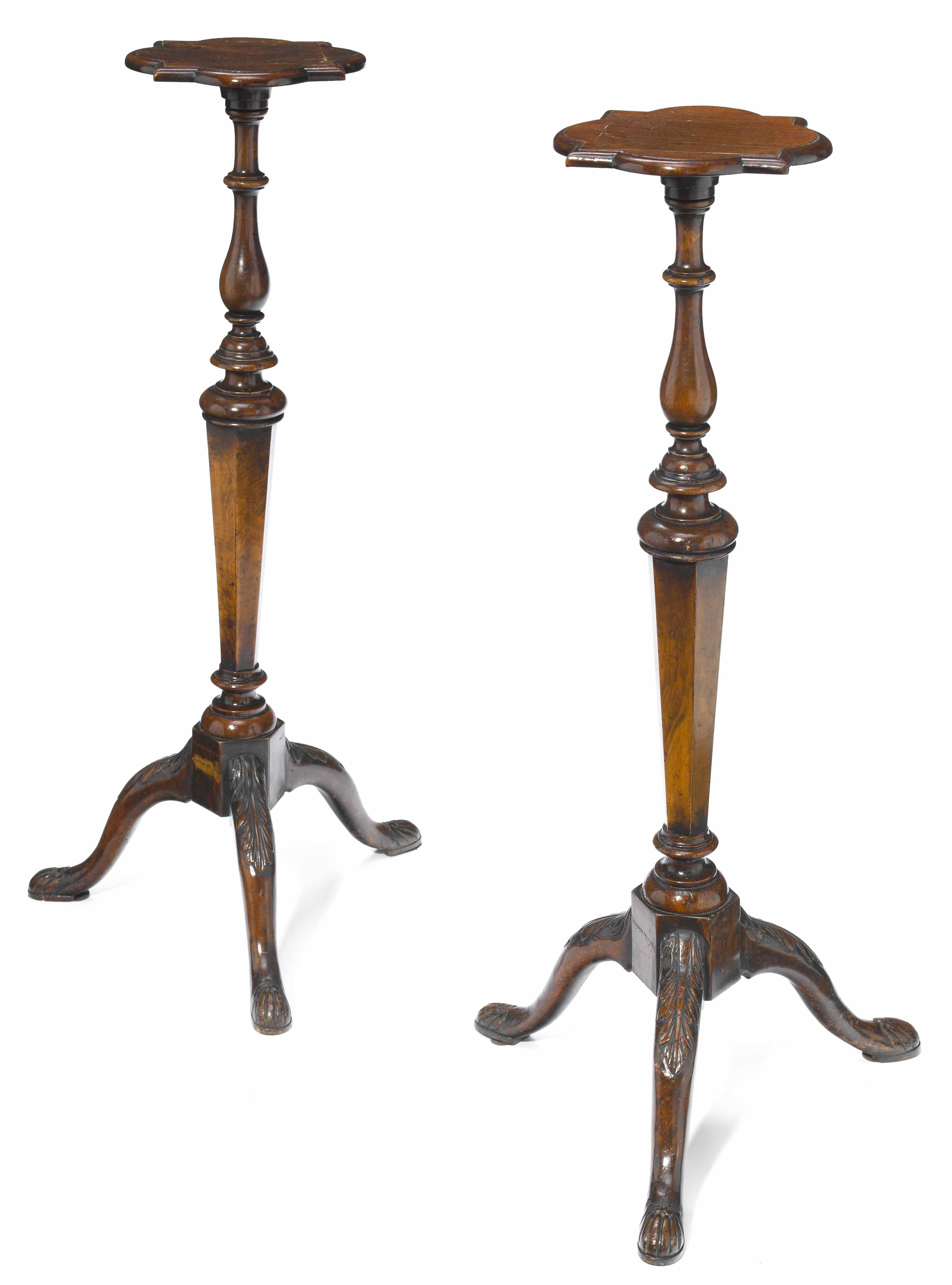 Appraisal: A pair of George I walnut pedestals early th century