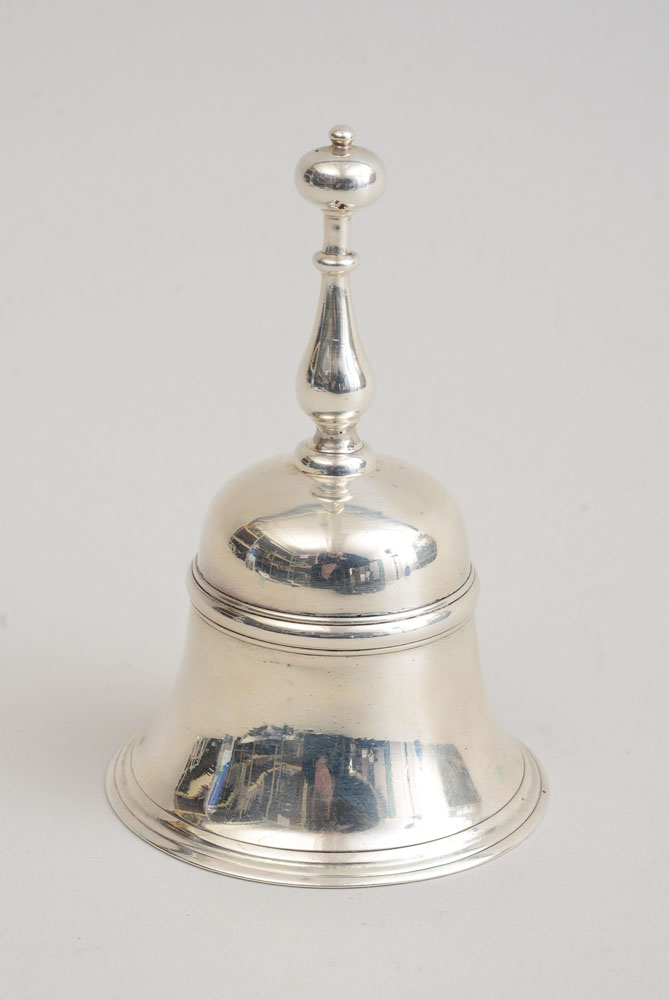 Appraisal: ENGLISH SILVER DINNER BELL Maker's mark rubbed London in approx