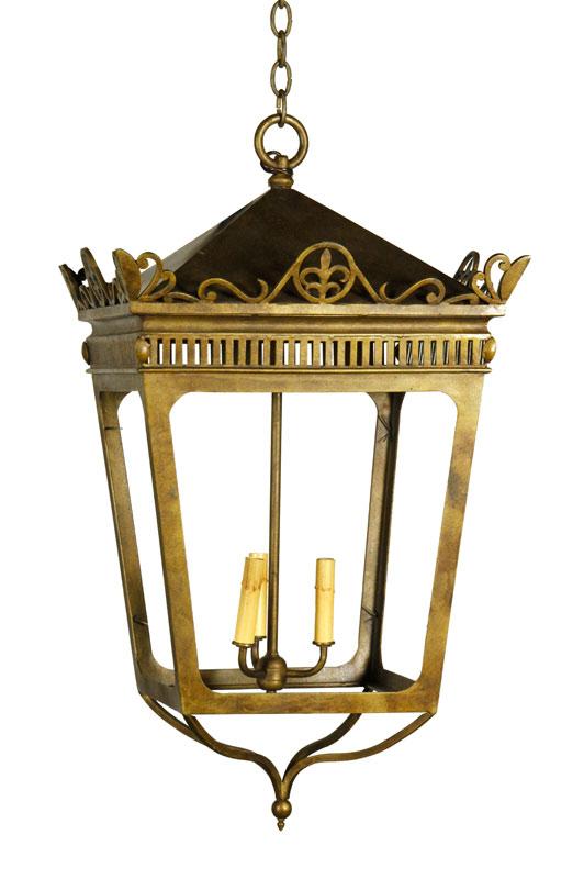 Appraisal: - Wrought Iron French Style Hanging Light Fixture French style