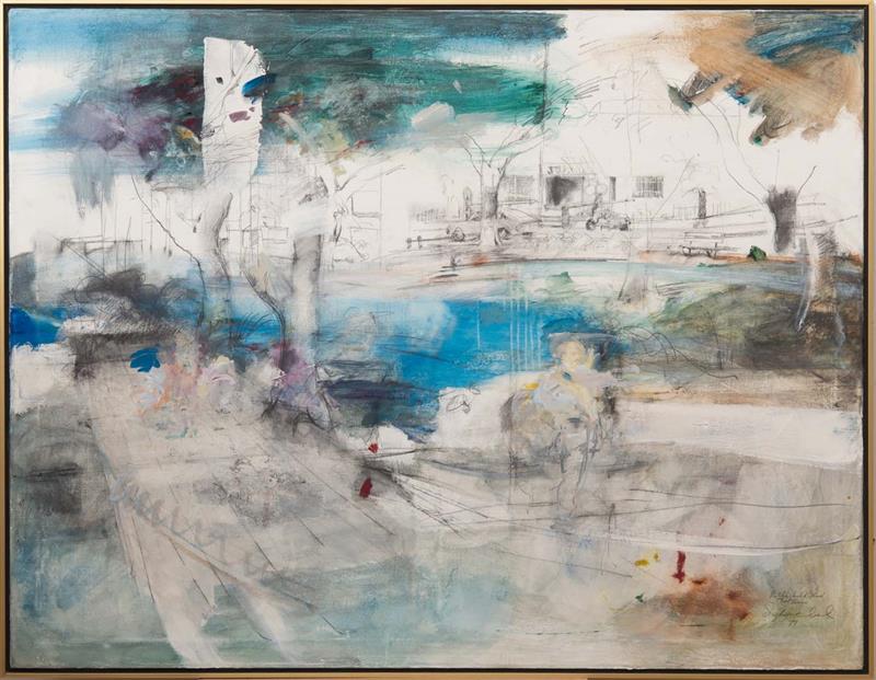 Appraisal: IVAN SCHWEBEL - ROTHSCHILD BOULEVARD TEL AVIV Oil and pencil