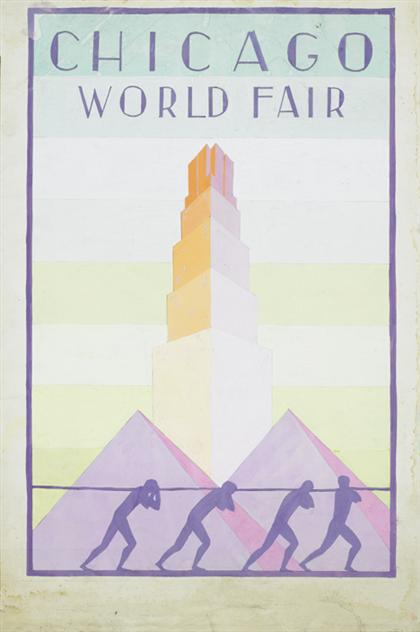 Appraisal: piece Original Watercolor Poster Master Chicago World's Fair N p