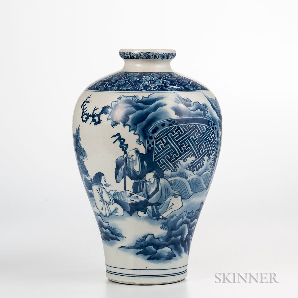 Appraisal: Blue and White Meiping Vase Blue and White Meiping Vase