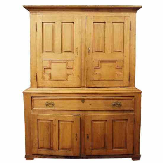 Appraisal: A Portuguese Chestnut Two-Part Cabinet circa Height x width x