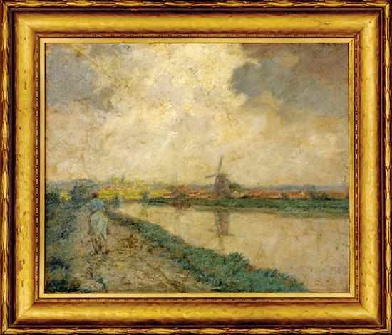 Appraisal: Continental school early th century HOLLAND CANAL oil on board