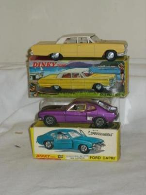 Appraisal: Ford Capri metallic purple Chevrolet Impala yellow white boxed G-E