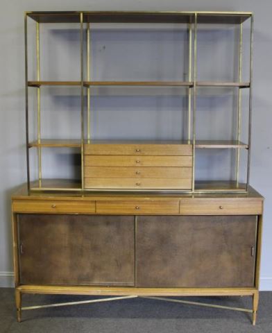 Appraisal: Midcentury Paul McCobb for Calvin Cabinet Hutch Sliding front cabinet