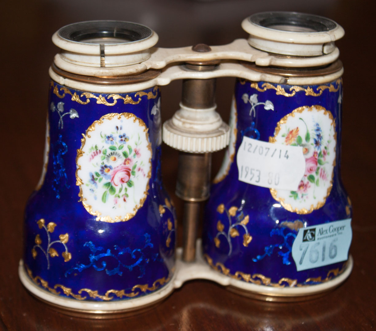 Appraisal: Antique enameled opera glasses as is