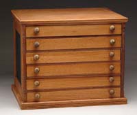 Appraisal: J P COATS -DRAWER SPOOL CABINET Features original brass drawer