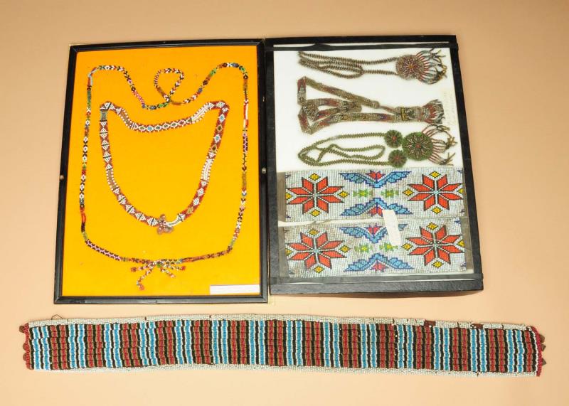 Appraisal: Lot of Lot includes two framed groupings of Native beadwork