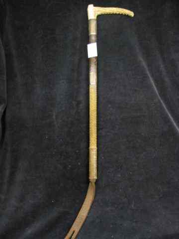 Appraisal: Swaine English Riding Crop sterling bands antler handle