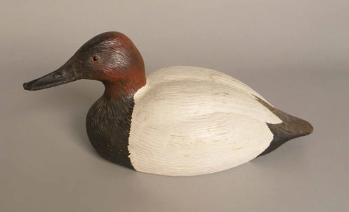 Appraisal: Canvasback duck decoy signed Jim Tooker ' l