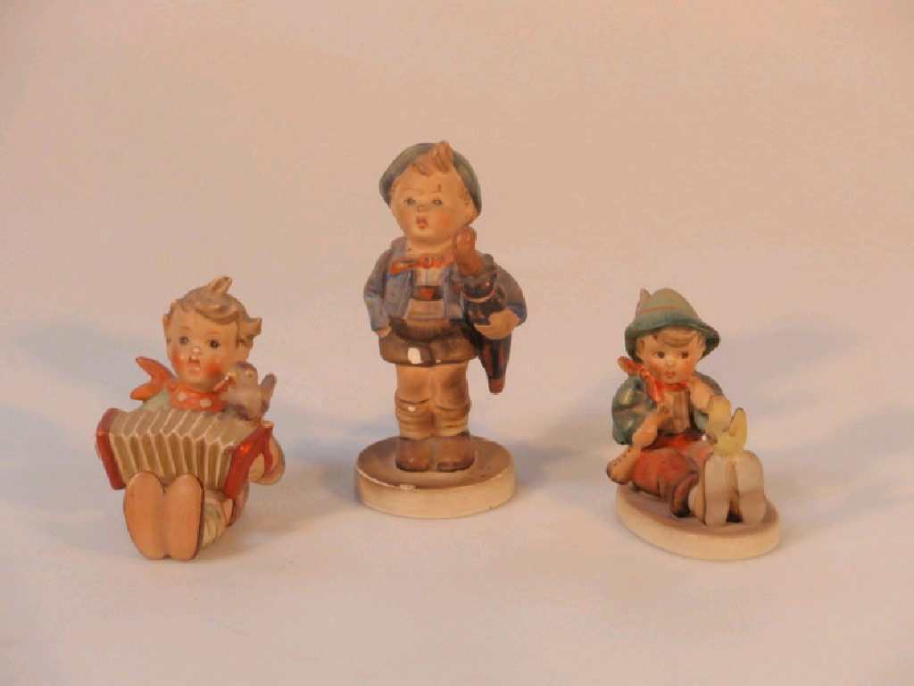 Appraisal: Three Hummel figures Singing Lessons Let's Sing Home From Market