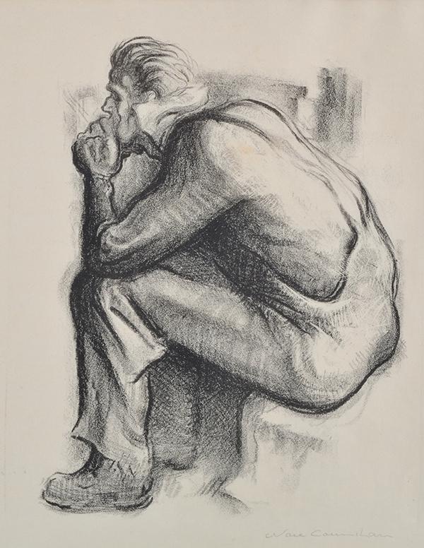 Appraisal: NOEL COUNIHAN - A Worker Resting lithograph NOEL COUNIHAN -