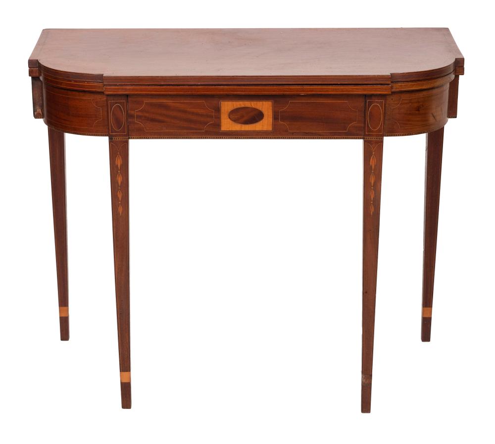 Appraisal: HEPPLEWHITE CARD TABLE CIRCA HEIGHT WIDTH DEPTH HEPPLEWHITE CARD TABLE