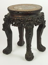 Appraisal: STAND - Circa Chinese Export Marble top rosewood plant stand