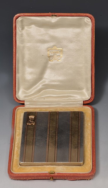 Appraisal: A CARTIER SILVER CIGARETTE CASE with engine turned decoration mm