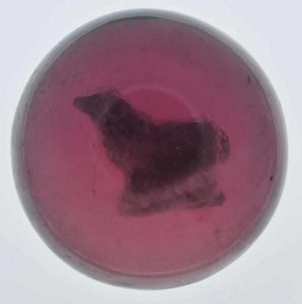 Appraisal: Amethyst Glass Dog Sulphide Marble Description Dark amethyst glass with