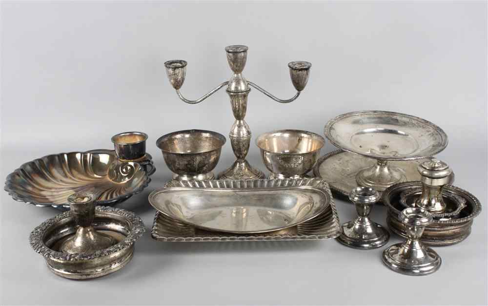 Appraisal: GROUP OF ASSORTED STERLING TABLEWARES comprising small Revere style footed