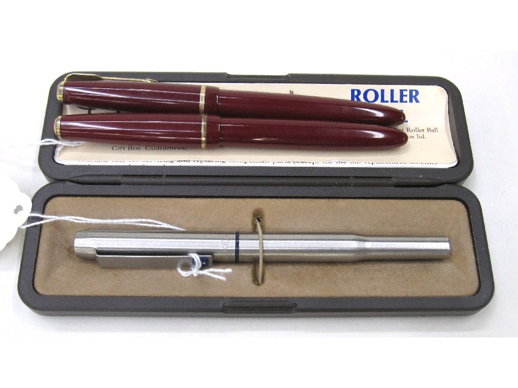 Appraisal: Lot comprising cased Parker roller ball pen and a pair