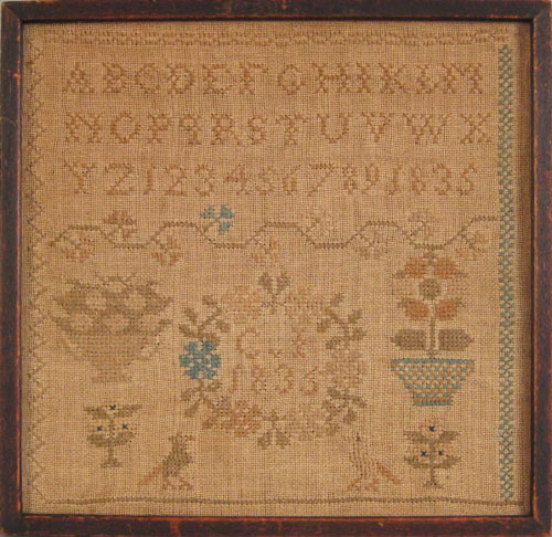 Appraisal: Two English Quaker cross stitched samplers one dated the other