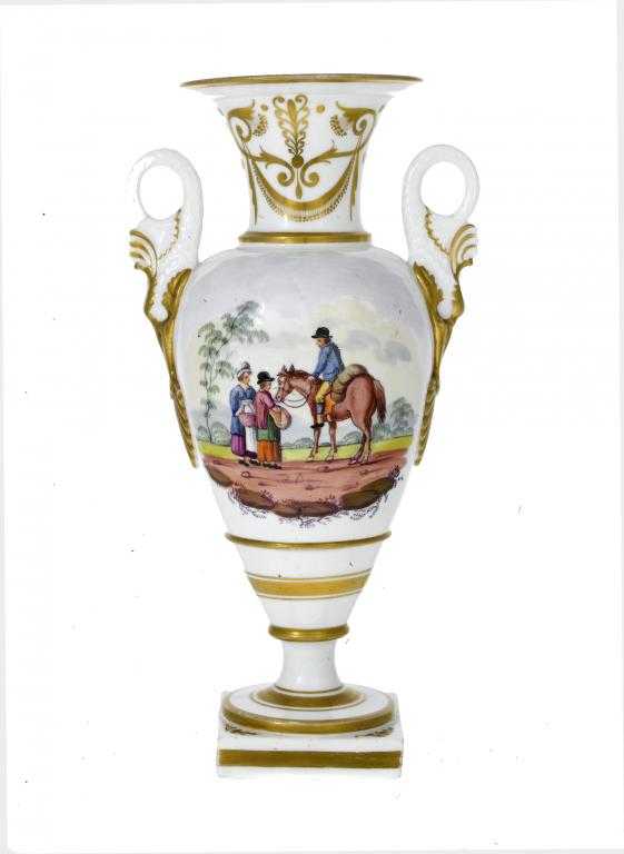 Appraisal: A GRAINGER LEE CO WORCESTER EMPIRE STYLE VASE of shield