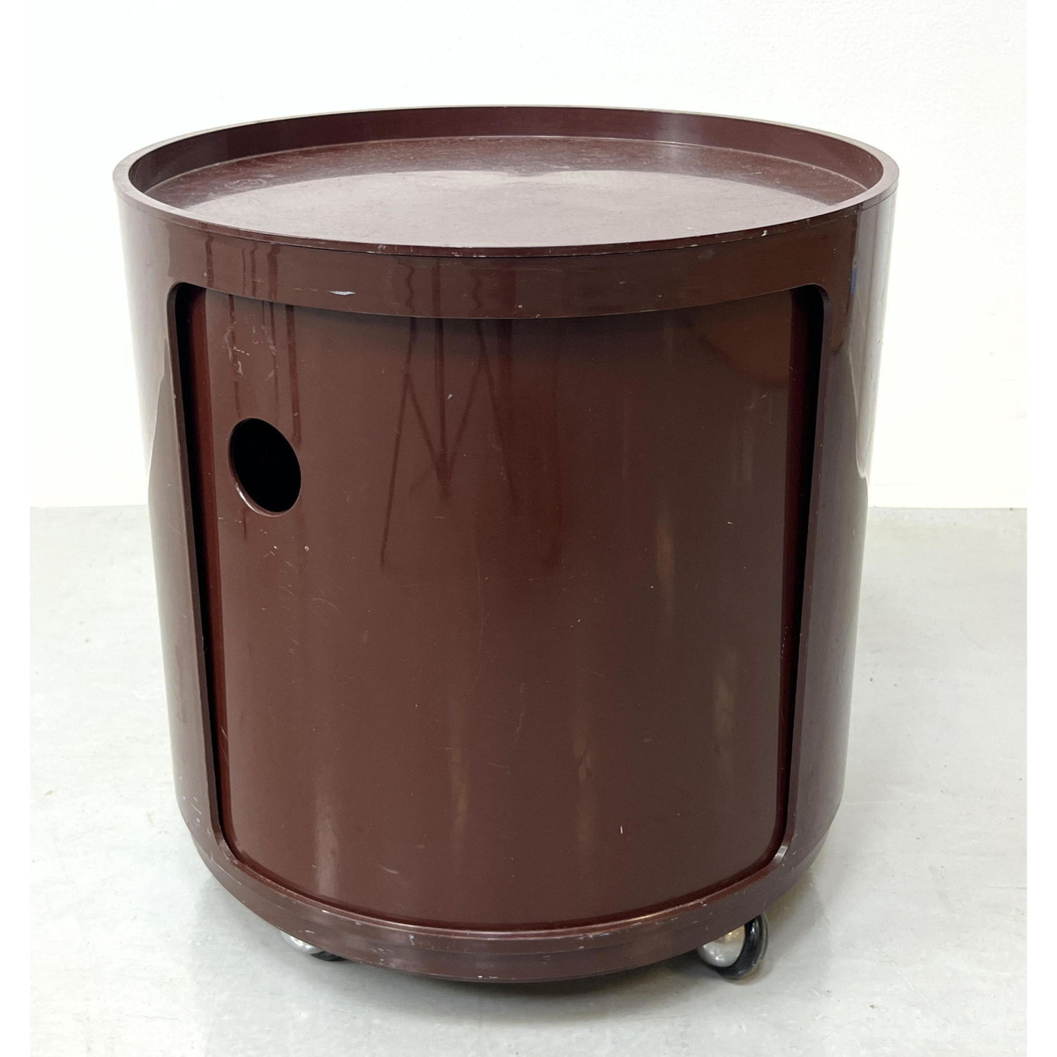 Appraisal: Anna Castelli Ferrieri Kartell Italy Rolling Storage Side Table Brown