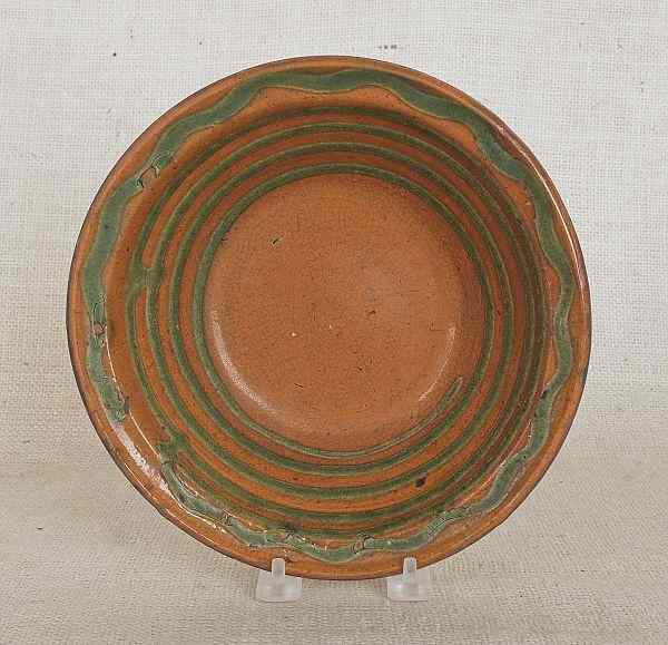 Appraisal: Pennsylvania redware bowl th c attributed to John Glaze pottery