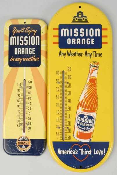 Appraisal: Lot of Mission Orange Soda Bottle Thermometers Description Thermometers are