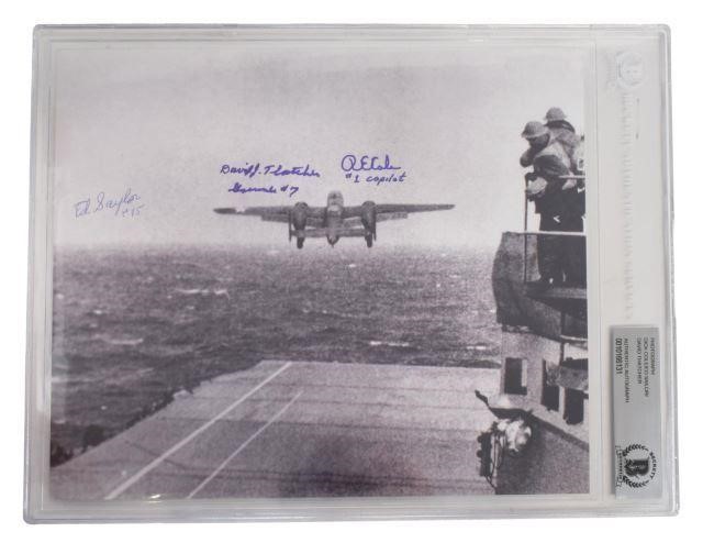 Appraisal: Unframed autographed copy of a WWII U S Navy photo