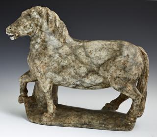 Appraisal: Chinese Soapstone Carving of a Horse th c the mottled