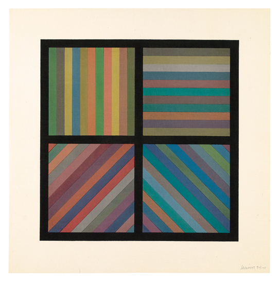 Appraisal: SOL LEWITT Bands of Lines in Four Directions Color woodcut