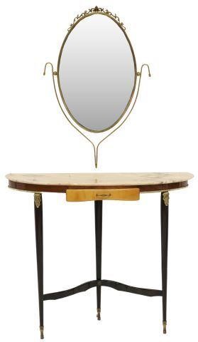 Appraisal: Italian mid-century modern console table and mirror c s mirror