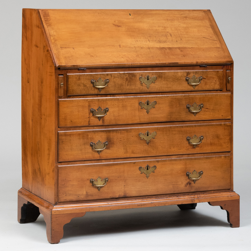 Appraisal: Chippendale Maple Slant-Front Desk x x in Provenance Fred J