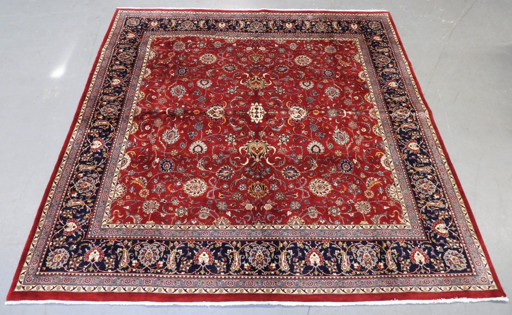 Appraisal: SEMI ANTIQUE KESHAN RUG Middle East th CenturyLight blur ivory