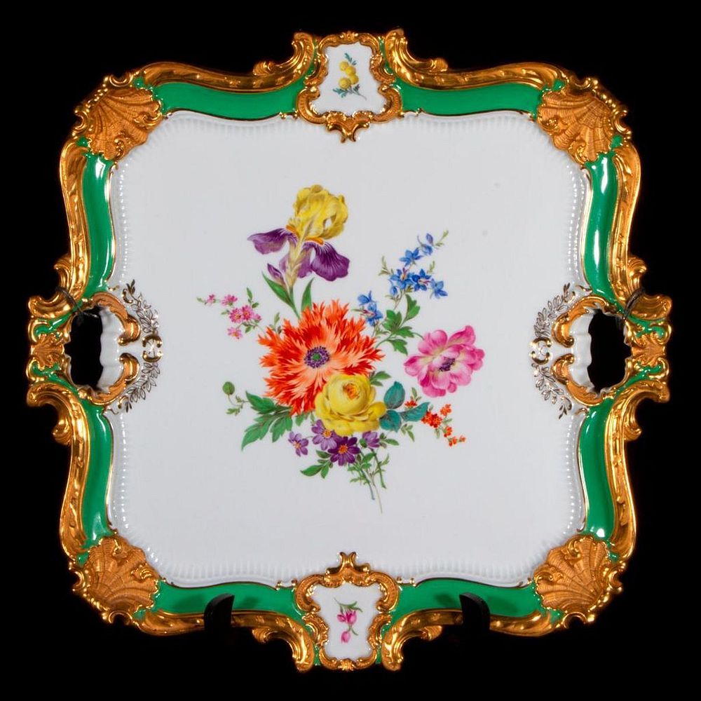 Appraisal: Continental porcelain platter A Continental painted and gilt porcelain platter