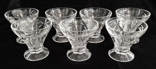 Appraisal: Sale Lot Twelve Molded Glass Sherbet Glasses having palm tree