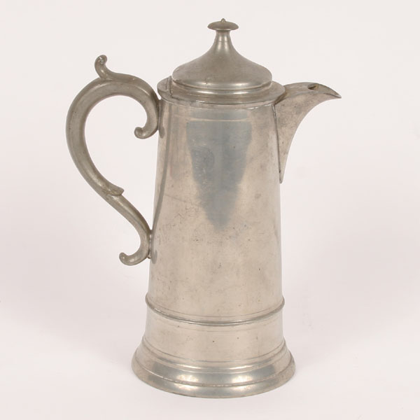 Appraisal: Boardman and Hall Philadelphia coffeepot hinged lid with circular finial